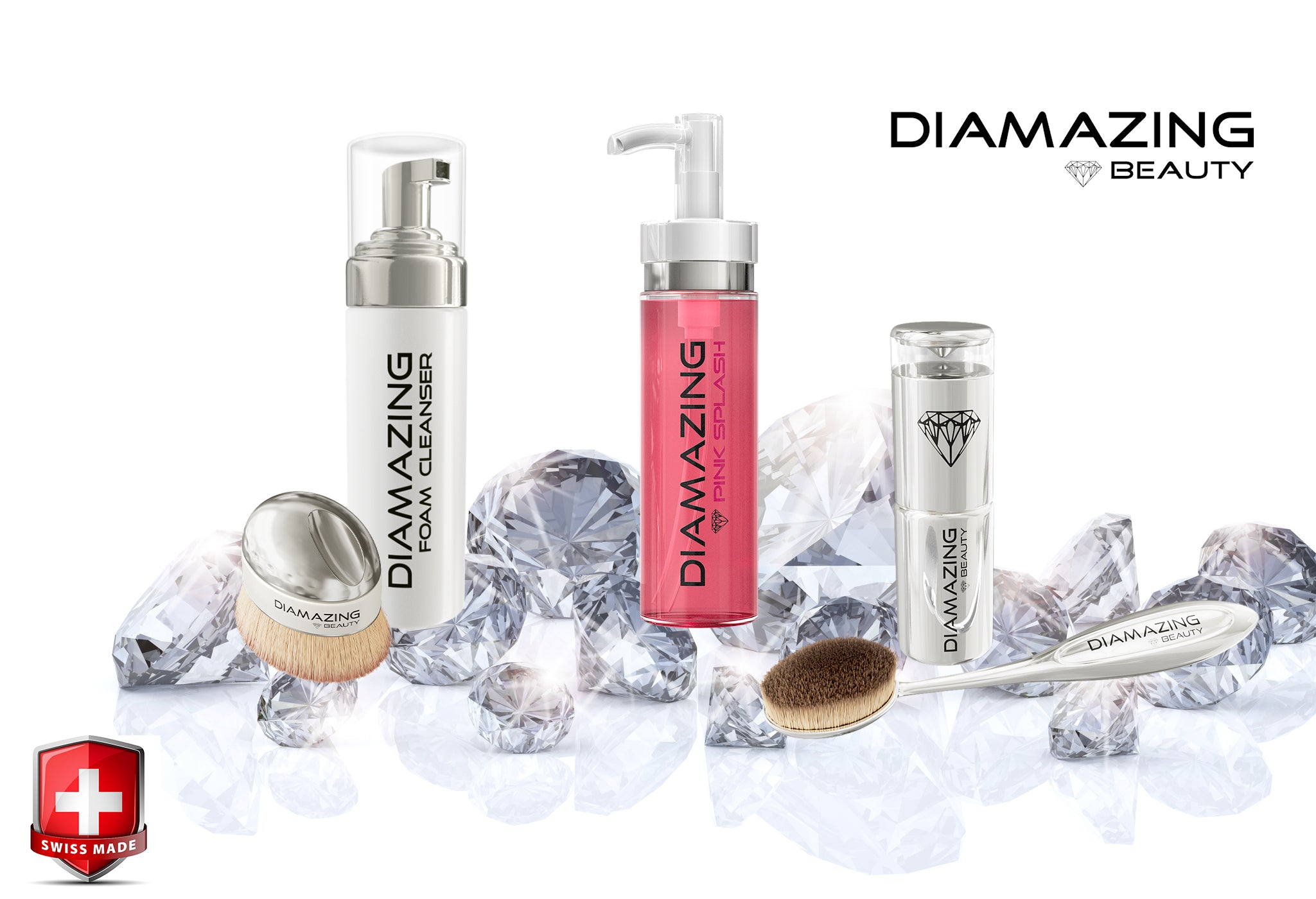 Das Diamazing Beauty Bundle Reinigung, Tonisieren und Pflegen, 3 x Diamazing Beauty Produkte